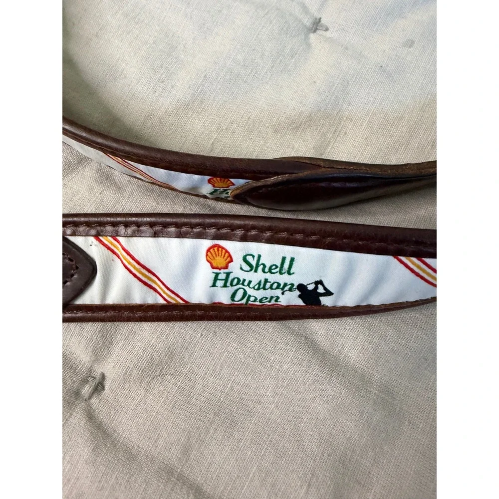 YRI Shell Houston Open Belt 8/95 Brown Leather Golf Tournament Solid Brass Sport